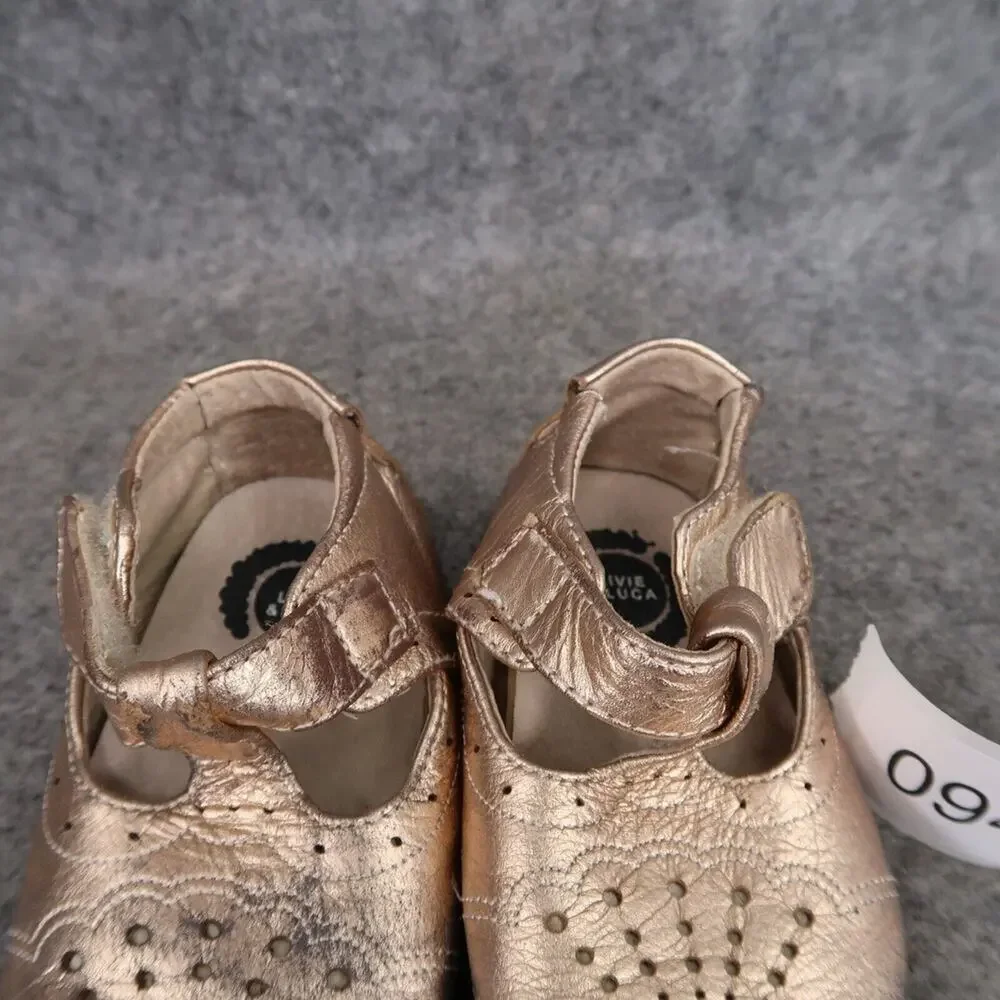 Livie & Luca Shoes Baby 6-12 Months Cora III Rosegold Metallic Mary Jane Leather
